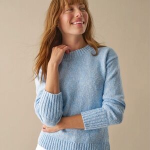 L.L. Bean Cotton Ragg Crewneck Sweater Light Blue